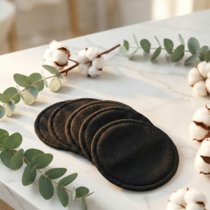 Home 5 adet vegan bambu makyaj temizleme pedi – siyah | 8 cm |